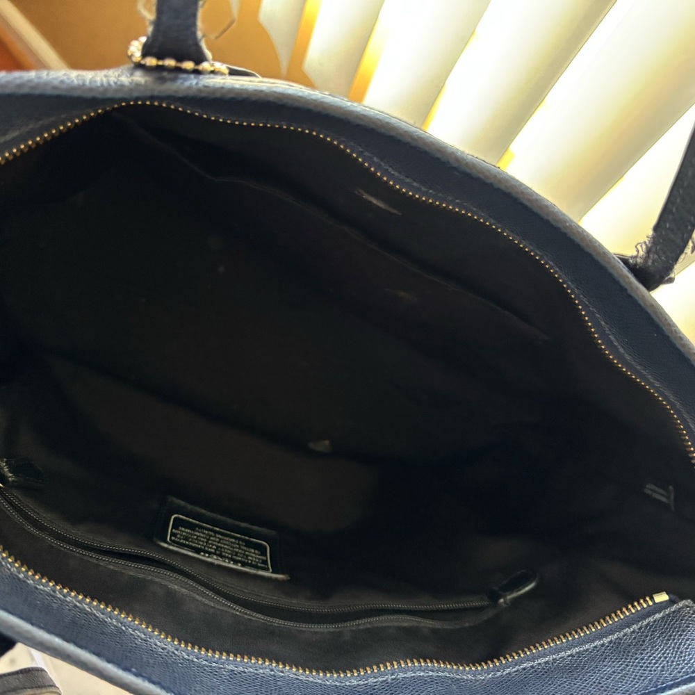 Coach Blue Pebbled Tote with Gold Hardware - Picture 8 of 11